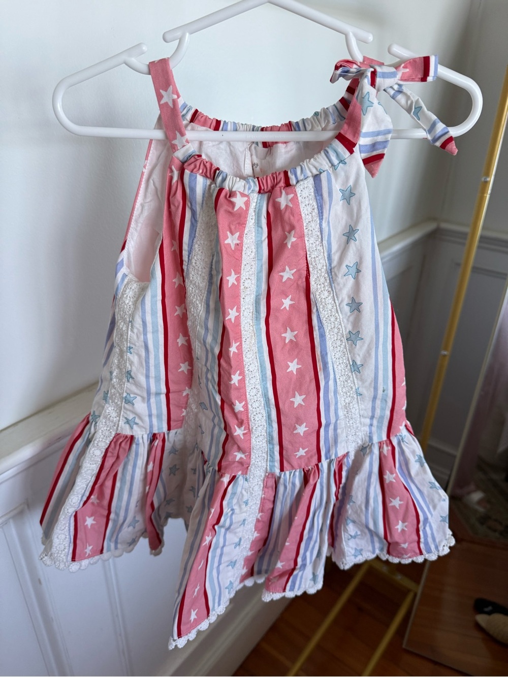 SweetHoney Pink & Blue Star Stripe Tank Dress Top